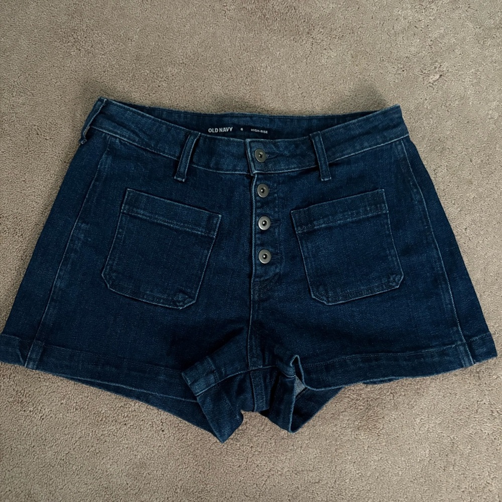 Old Navy Dark Blue Jean Shorts - Picture 2 of 4